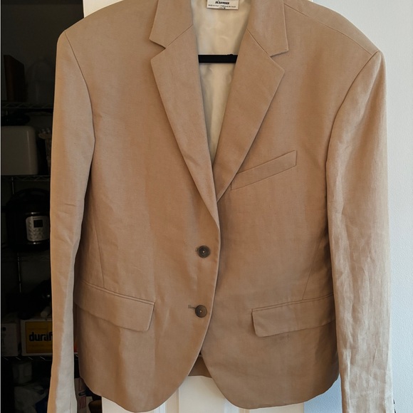 Jil Sander Tan Blazer with Tailored Cut and Lightweight Fabric